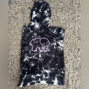 Ivory Ella Hoodie with Black and White Tie-Dye